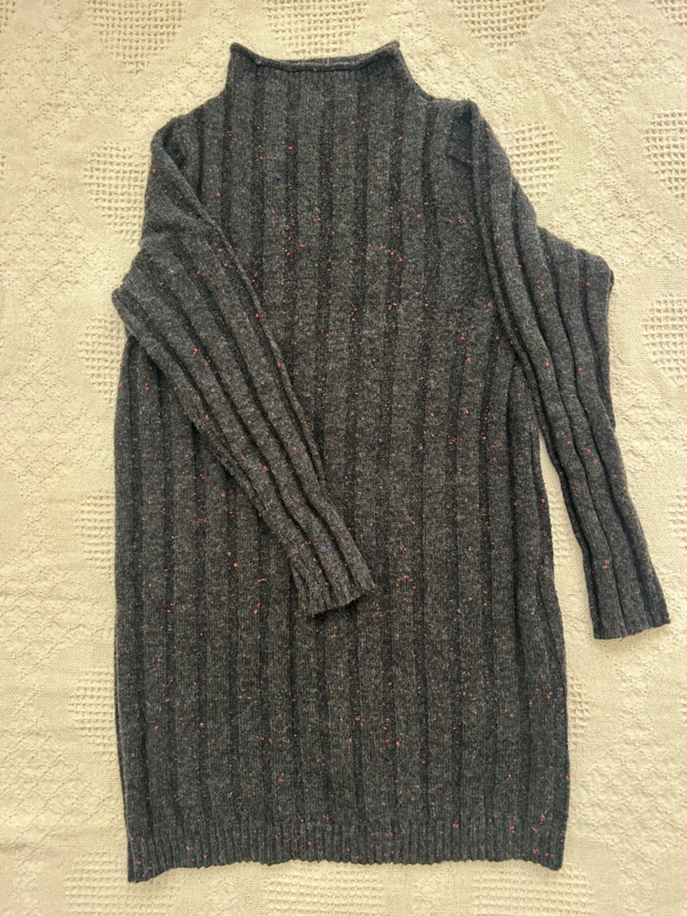 Madewell Charcoal Donegal Mock Neck Sweater Dress